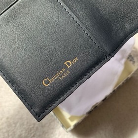 Dior Oblique синий чехол для паспортов из ткани с узором виде пер