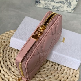 Dior Obliqu Розовый кожаный кошелек с вышитыми нитками Клатч Ар