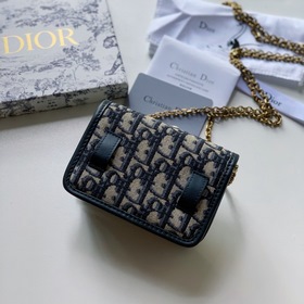Dior MONTAIGNE NANO клатч Синий с принтом Oblique Артикул： S2105U