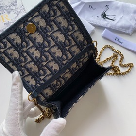 Dior MONTAIGNE NANO клатч Синий с принтом Oblique Артикул： S2105U