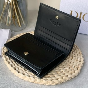Короткий кошелек Dior с ромбовидным узором Импортная натуральная 