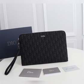 Dior OBLIQUE клатч Модель： 2OBCA251YSE Бежевый и черный принт Obl