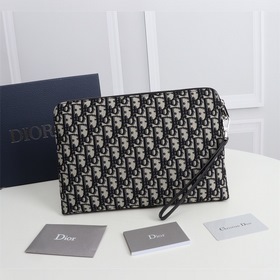 Dior OBLIQUE клатч Модель： 2OBCA251YSE Бежевый и черный принт Obl