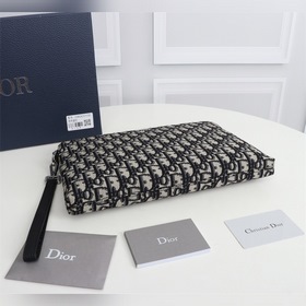 Dior OBLIQUE клатч Модель： 2OBCA251YSE Бежевый и черный принт Obl