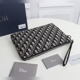 Dior OBLIQUE клатч Модель： 2OBCA251YSE Бежевый и черный принт Obl