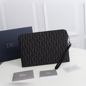 Dior OBLIQUE клатч Модель： 2OBCA251YSE Бежевый и черный принт Ob
