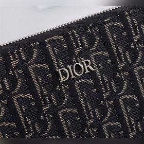 Dior OBLIQUE клатч Модель： 2OBCA251YSE Бежевый и черный принт Ob