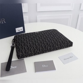 Dior OBLIQUE клатч Модель： 2OBCA251YSE Бежевый и черный принт Ob