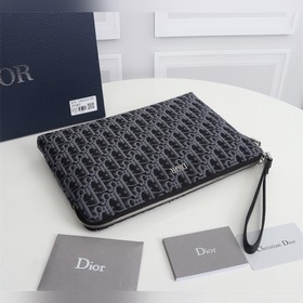 Dior OBLIQUE клатч Модель： 2OBCA251YSE Бежевый и черный принт Obl