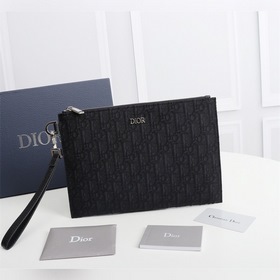 Dior OBLIQUE клатч Модель： 2OBCA225-1YSE (черный с узором) Бежевы