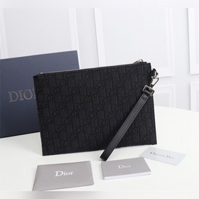Dior OBLIQUE клатч Модель： 2OBCA225-1YSE (черный с узором) Бежевы