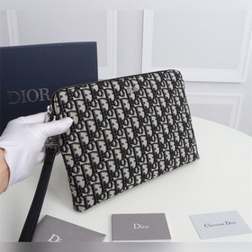 Dior OBLIQUE клатч Модель： 2OBCA251YSE Бежевый и черный принт Obl
