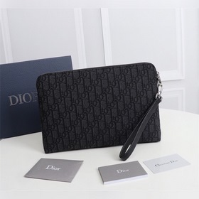 Dior OBLIQUE клатч Модель： 2OBCA251YSE Бежевый и черный принт Ob