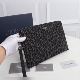 Dior OBLIQUE клатч Модель： 2OBCA251YSE Бежевый и черный принт Ob