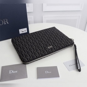 Dior OBLIQUE клатч Модель： 2OBCA251YSE Бежевый и черный принт Ob