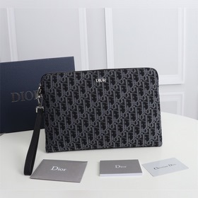 Dior OBLIQUE клатч Модель： 2OBCA251YSE Бежевый и черный принт Ob