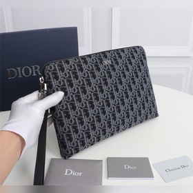 Dior OBLIQUE клатч Модель： 2OBCA251YSE Бежевый и черный принт Ob