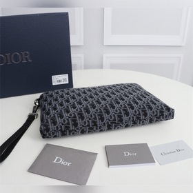 Dior OBLIQUE клатч Модель： 2OBCA251YSE Бежевый и черный принт Ob