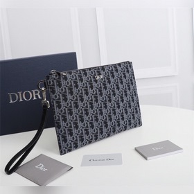 Dior OBLIQUE клатч Модель： 2OBCA225-1YSE (синий с узором) Бежевый
