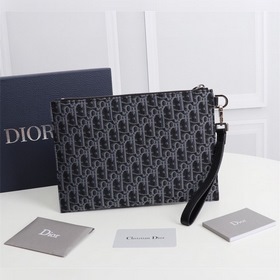Dior OBLIQUE клатч Модель： 2OBCA225-1YSE (синий с узором) Бежевый