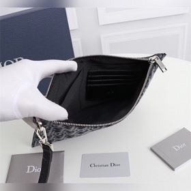 Dior OBLIQUE клатч Модель： 2OBCA225-1YSE (синий с узором) Бежевый