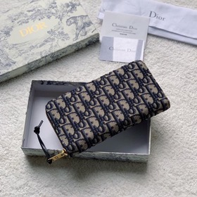 Dior Длинный кошелек на молнии, сумка в руке, модель S5535 Синяя
