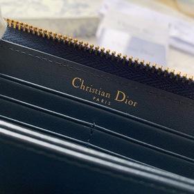 Dior Длинный кошелек на молнии, сумка в руке, модель S5535 Синяя 