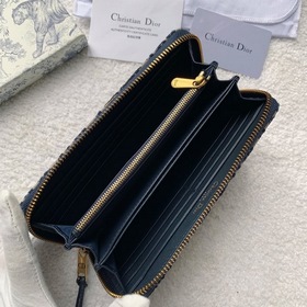 Dior Длинный кошелек на молнии, сумка в руке, модель S5535 Синяя 
