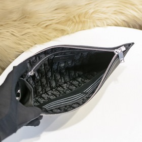 Dior - Новая мужская сумка-клатч с черным логотипом виде пламени,