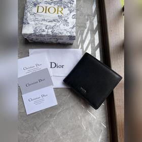 Кожаный кошелек Dior для мужчин, модель № 027, , черный, с принто