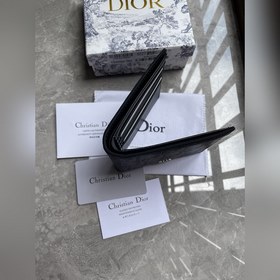 Кожаный кошелек Dior для мужчин, модель № 027, , черный, с принто