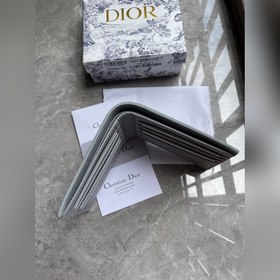 Кожаный бумажник Dior для мужчин, модель № 027 изготовлен из глад