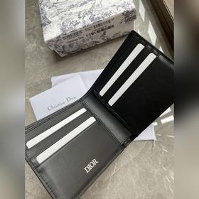 Кожаный бумажник Dior для мужчин, модель BBH027, , черный узорный