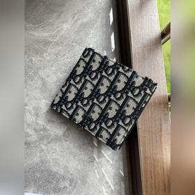 Мужской кошелек Dior, модель BBH027, , синий узор Dior Oblique в