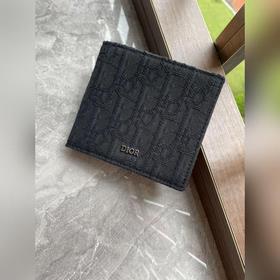 Кожаный бумажник Dior для мужчин, модель BBH027, , черный узорный
