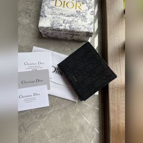 Кожаный бумажник Dior для мужчин, модель BBH027, , черный узорный