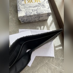 Кожаный бумажник Dior для мужчин, модель BBH027, , черный узорный