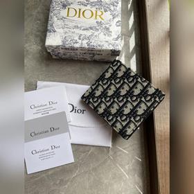 Мужской кошелек Dior, модель BBH027, , синий узор Dior Oblique в 