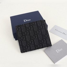 Кожаный бумажник Dior для мужчин, модель BBH027, , черный узорный