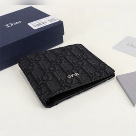 Кожаный бумажник Dior для мужчин, модель BBH027, , черный узорный
