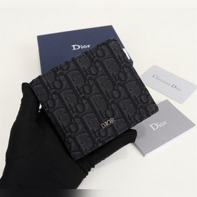 Кожаный бумажник Dior для мужчин, модель BBH027, , черный узорный