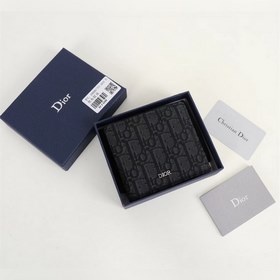 Кожаный бумажник Dior для мужчин, модель BBH027, , черный узорный