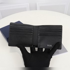 Кожаный бумажник Dior для мужчин, модель BBH027, , черный узорный