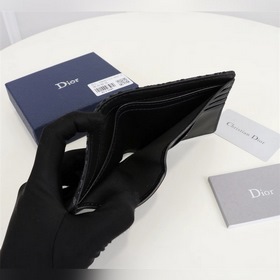 Кожаный бумажник Dior для мужчин, модель BBH027, , черный узорный