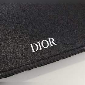 Кожаный бумажник Dior для мужчин, модель BBH027, , черный узорный