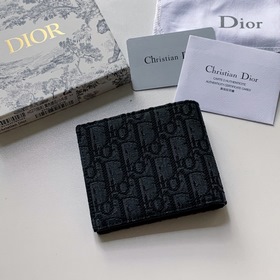 Кожаный бумажник Dior для мужчин, модель BBH027, , черный узорный