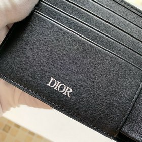 Кожаный бумажник Dior для мужчин, модель BBH027, , черный узорный