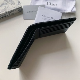 Кожаный бумажник Dior для мужчин, модель BBH027, , черный узорный