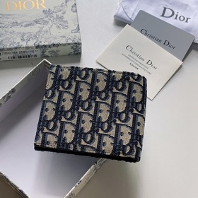 Мужской кошелек Dior, модель BBH027, , синий узор Dior Oblique в