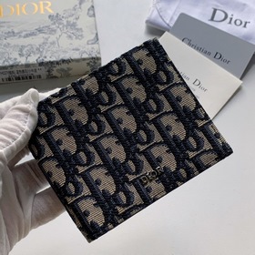 Мужской кошелек Dior, модель BBH027, , синий узор Dior Oblique в